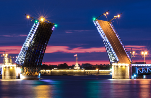 Развод мостов на теплоходе от Петропавловки